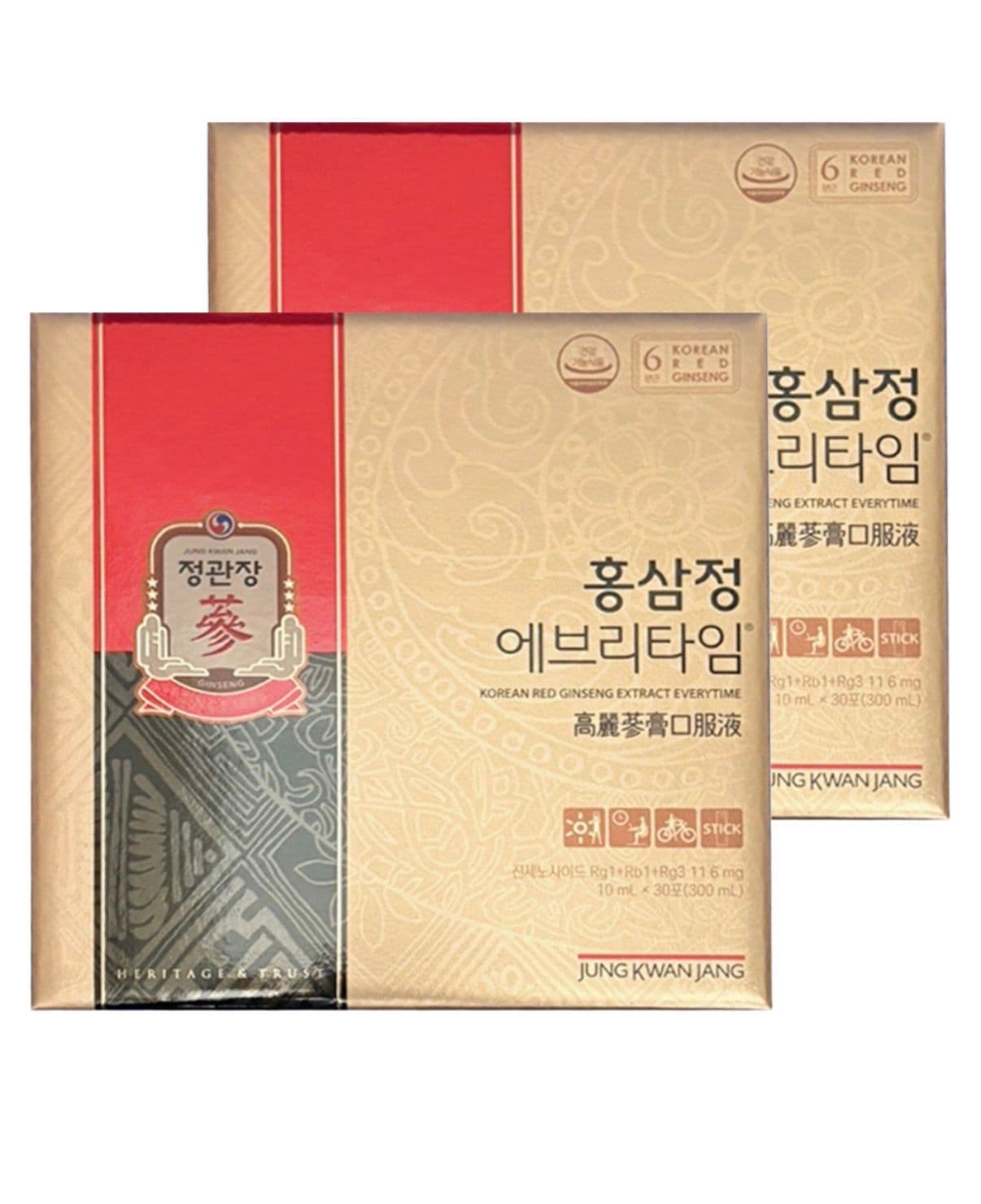 Korean Red Ginseng Extract Everytime Original Stick Pouch / Red Ginseng Concentrate / Gift Shopping Bag Included, 30 Servings, 2 Boxes